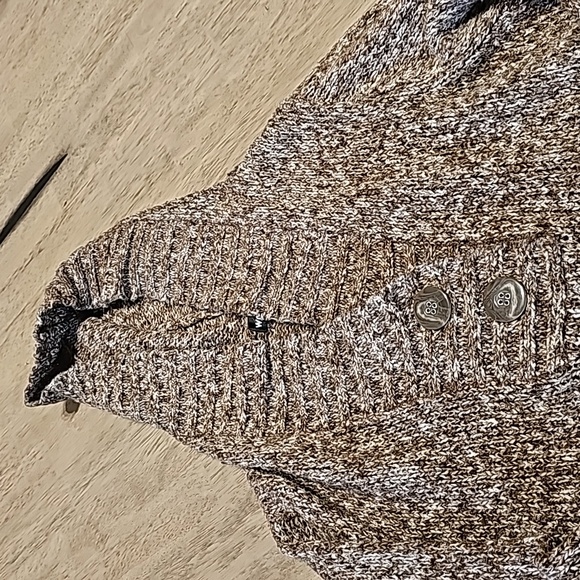 Wet Seal Sweater Brown and Tan With Hood Size X-Large - Picture 2 of 9